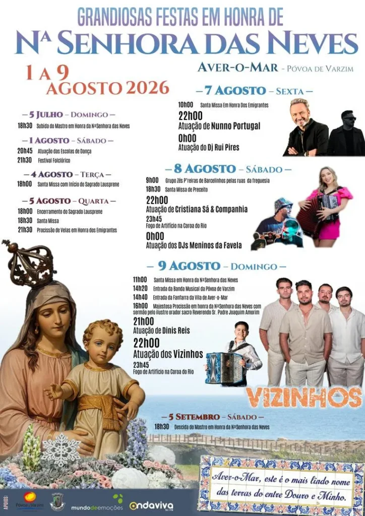 Festas de Aver-o-Mar (Senhora das Neves) 2026