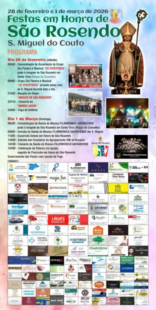 Festas de São Rosendo 2026 em São Miguel do Couto