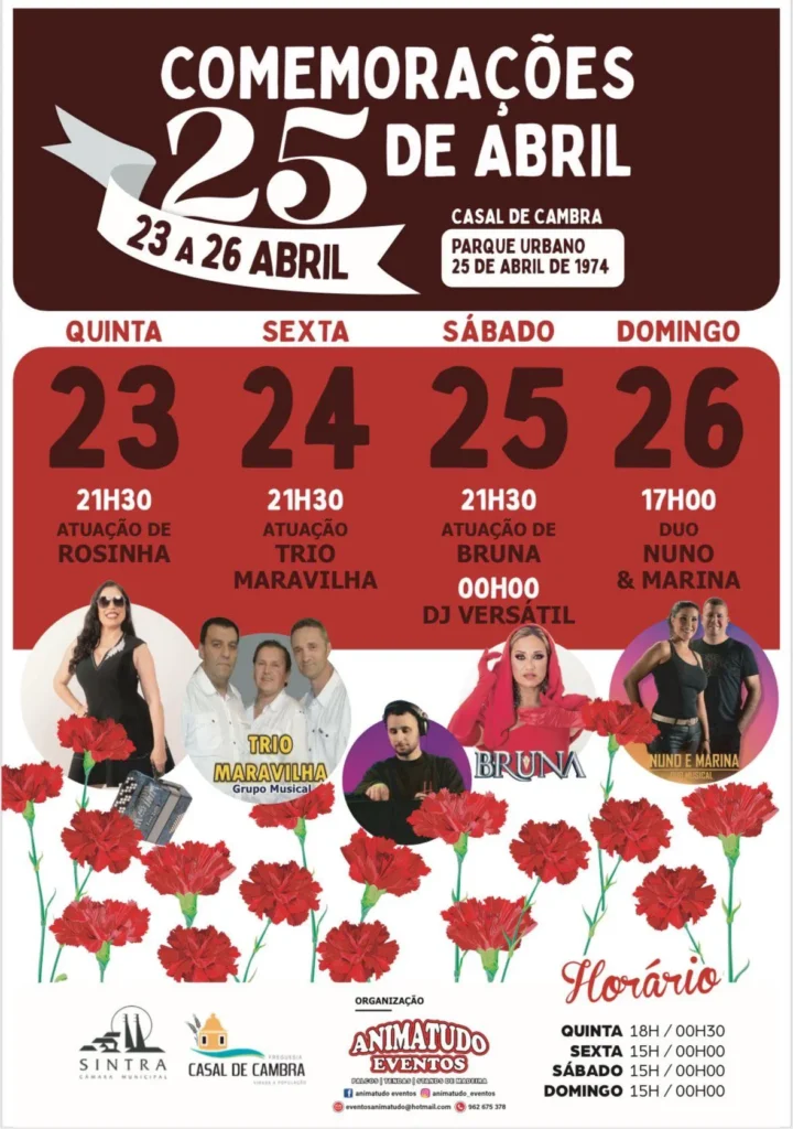 Concertos do 25 de Abril 2026 em Casal de Cambra