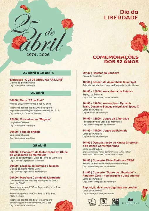 Concertos do 25 de Abril 2026 em Monchique