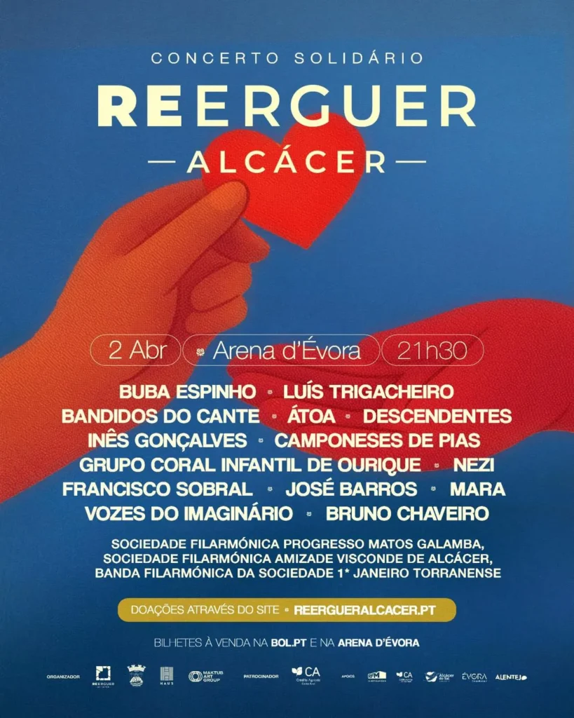 Concerto Solidário Reerguer Alcácer 2026 em Évora