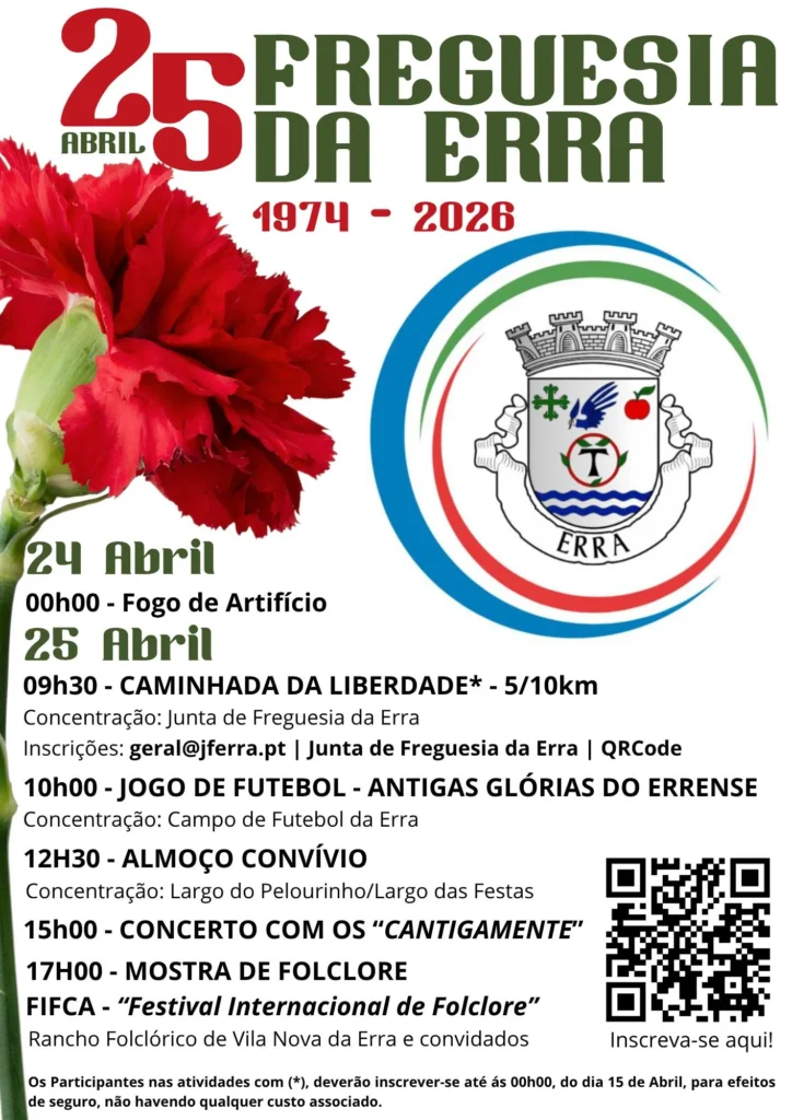 Concertos do 25 de Abril 2026 em Erra