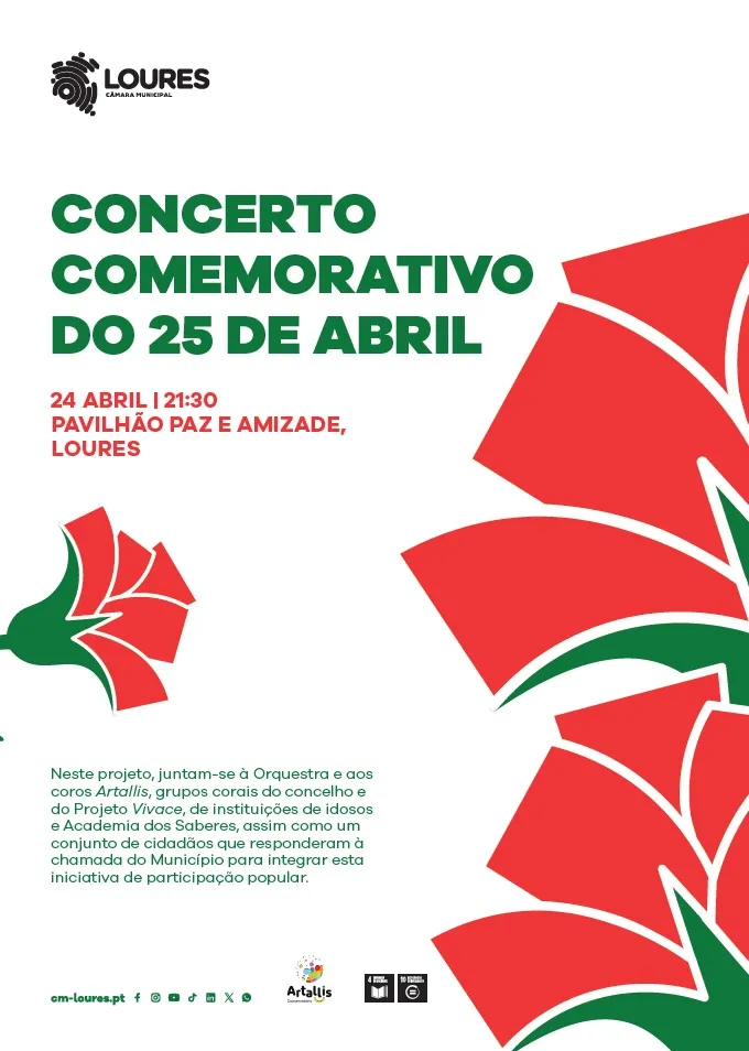 Concertos do 25 de Abril 2026 em Loures