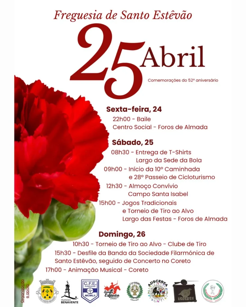 Concertos do 25 de Abril 2026 em Santo Estêvão