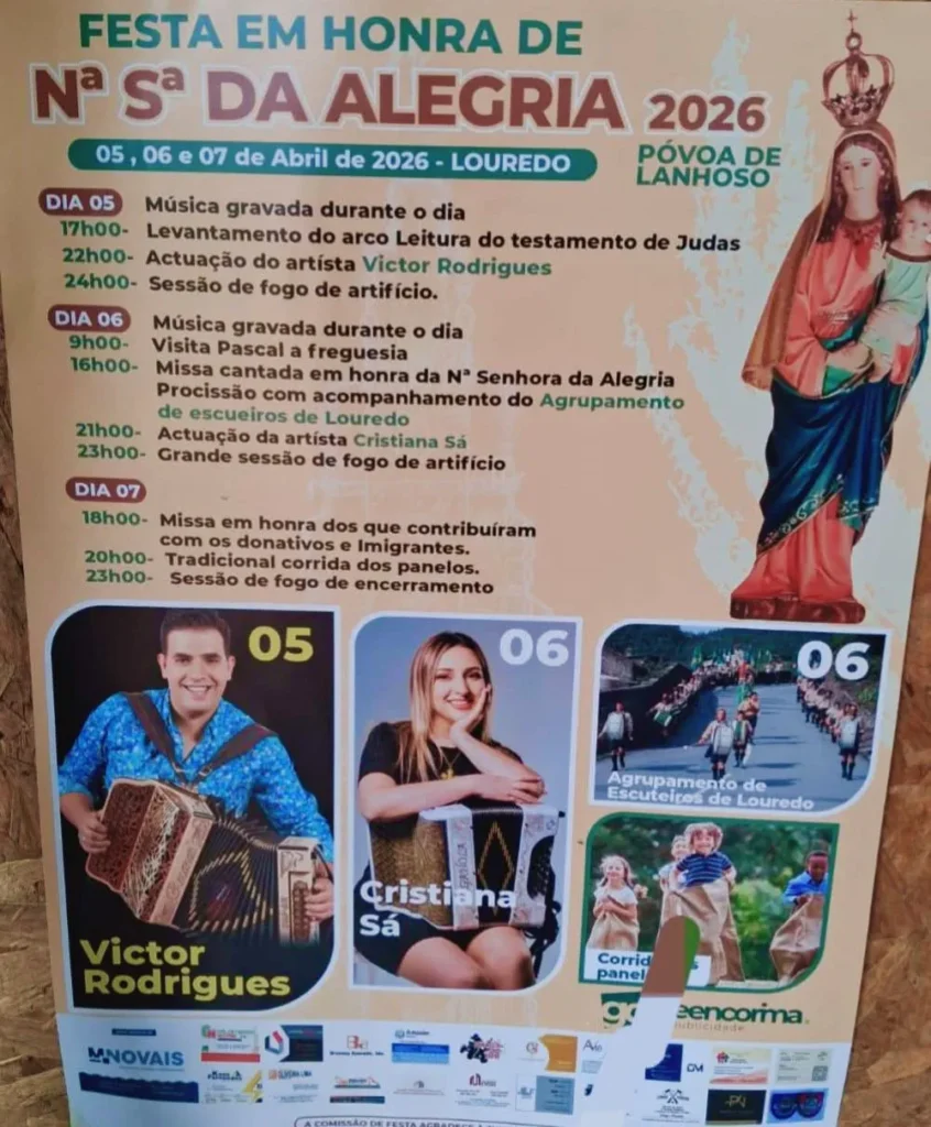 Festas de Louredo, Póvoa de Lanhoso (Senhora da Alegria) 2026