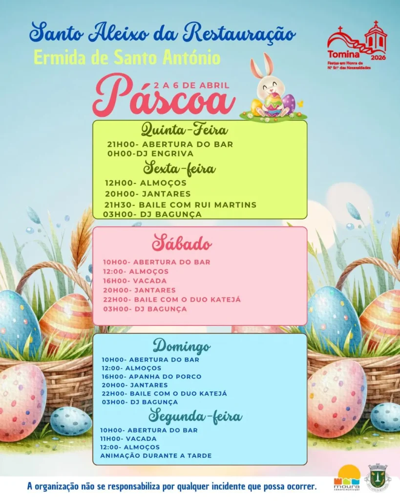 Festas de Santo Aleixo da Restauração (Páscoa) 2026