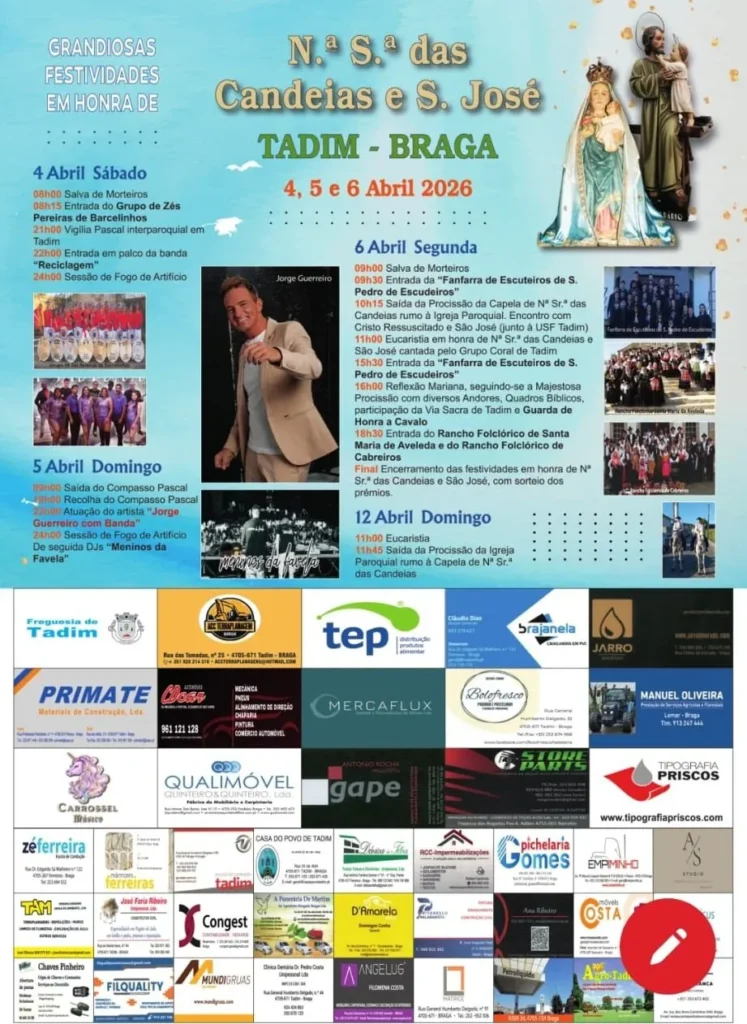 Festas de Tadim, Braga (Senhora das Candeias) 2026