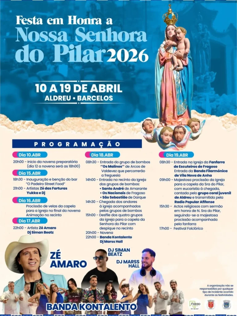 Festas de Aldreu (Senhora do Pilar) 2026