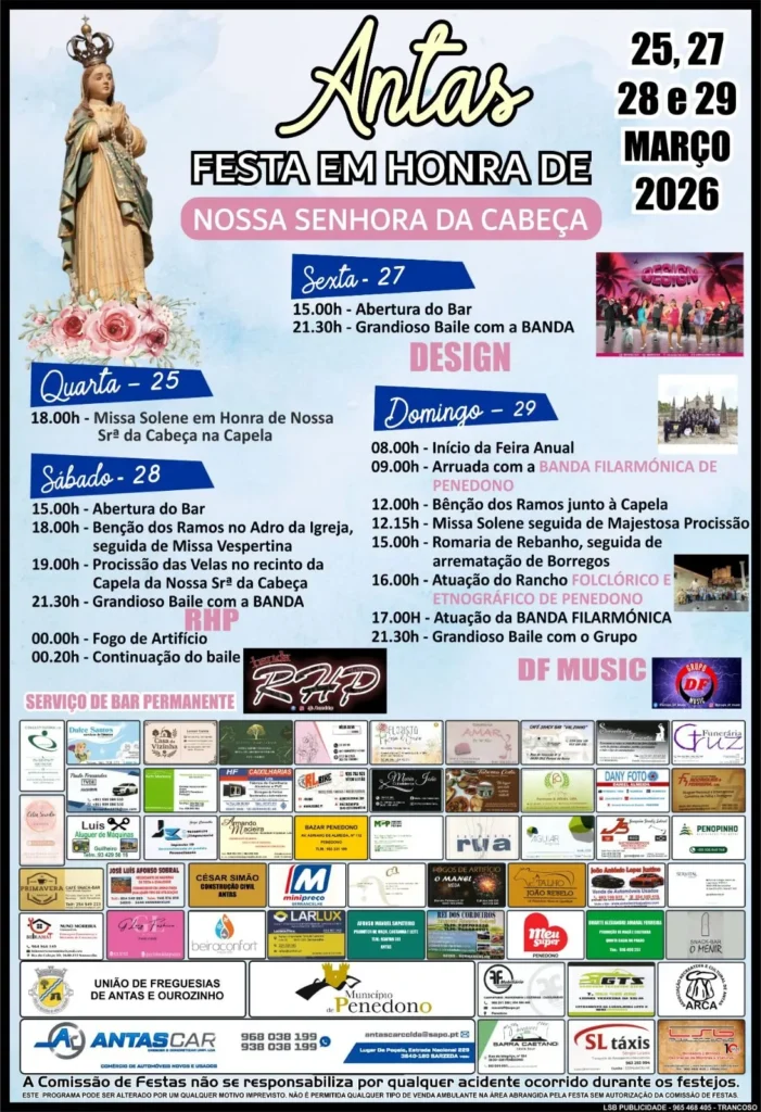 Festas de Antas, Penedono (Senhora da Cabeça) 2026