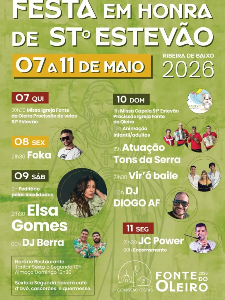 Festas de Ribeira de Baixo, Fonte de Oleiro (Santo Estevão) 2026