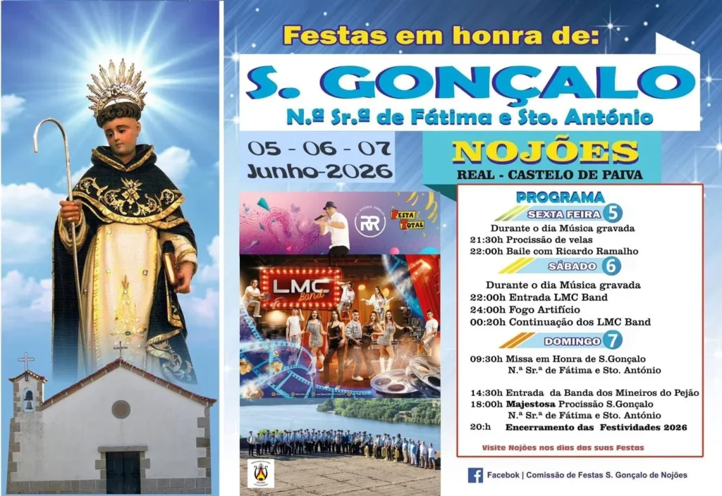 Festas de Nojões, Castelo de Paiva (São Gonçalo) 2026