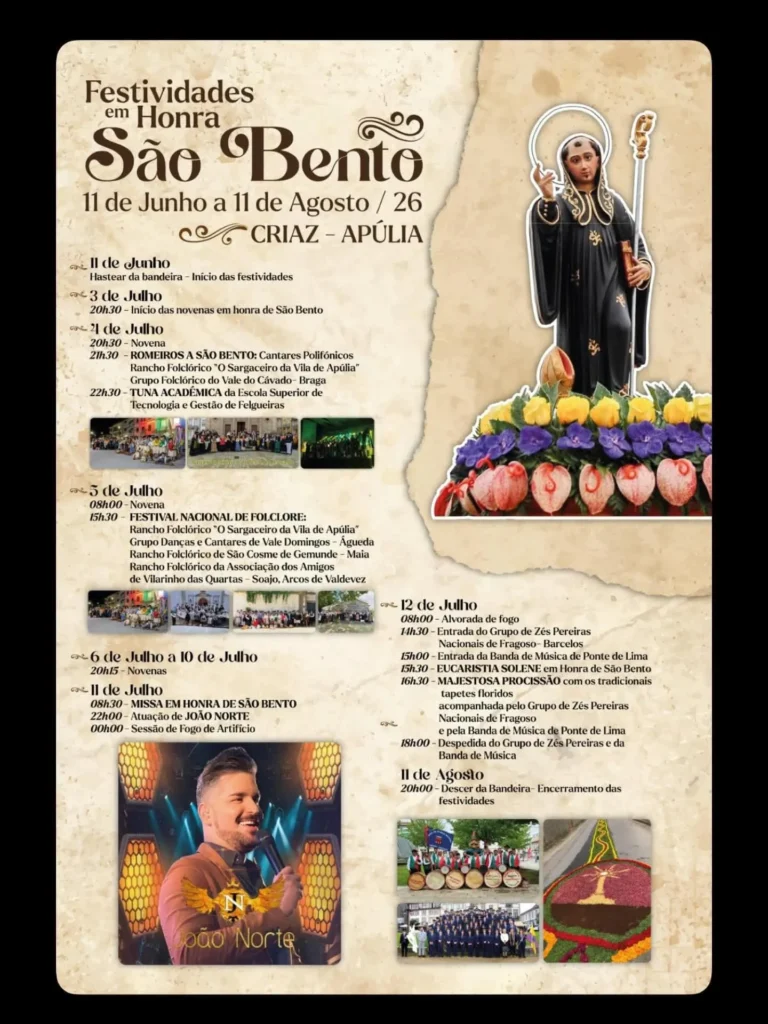 Festas de Criaz, Apúlia (São Bento) 2026