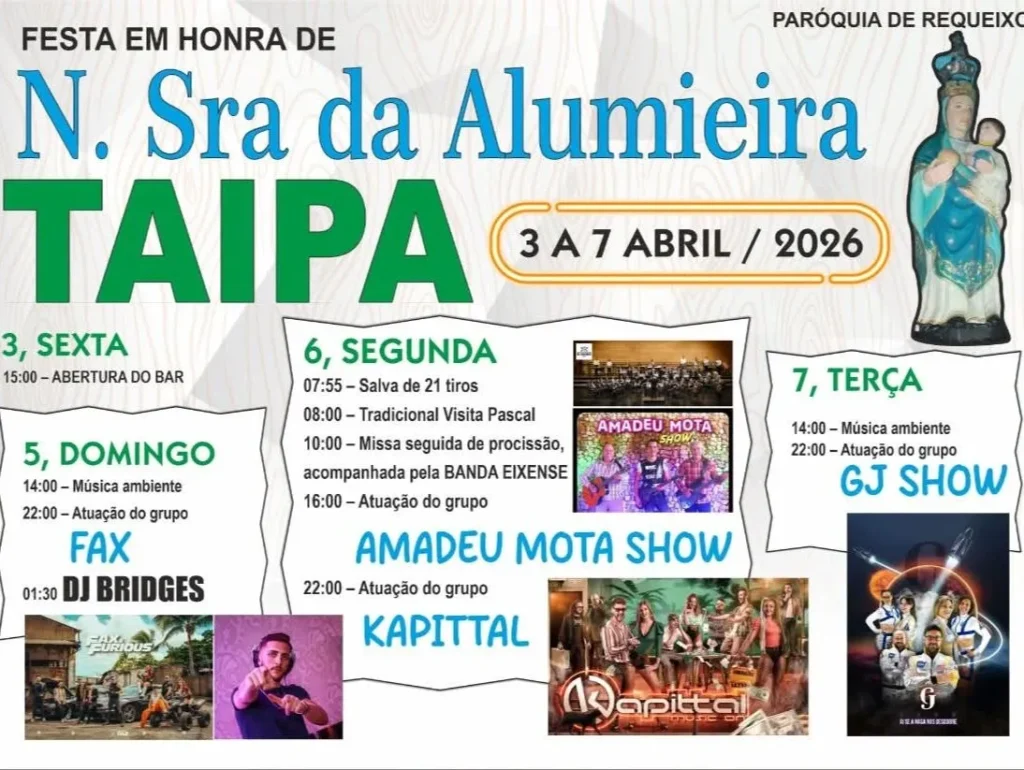 Festas de Taipa, Requeixo (Senhora da Alumieira) 2026