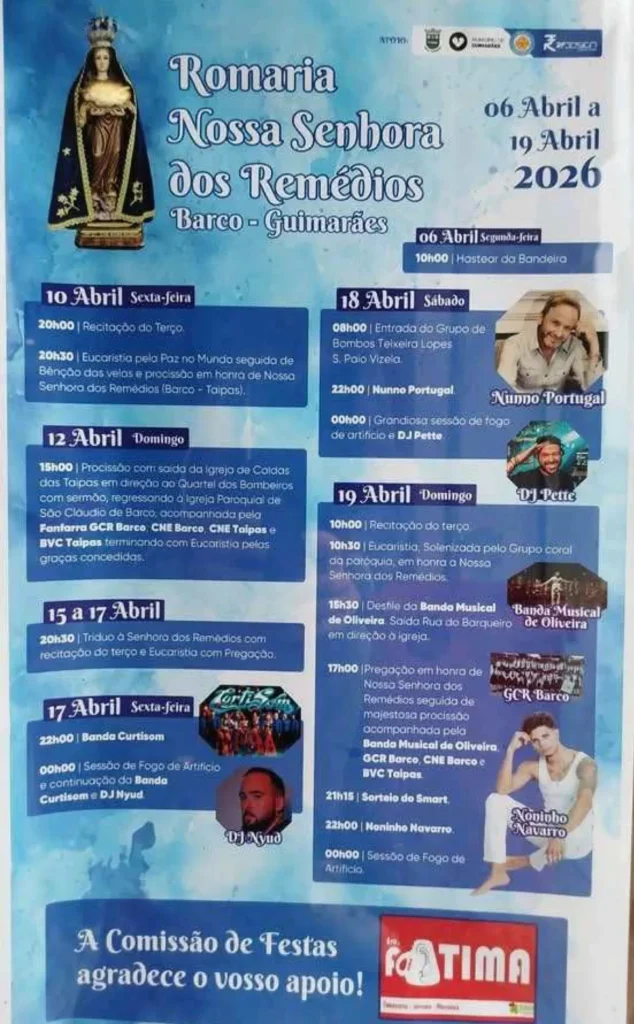Festas de Barco, Guimarães (Senhora dos Remédios) 2026