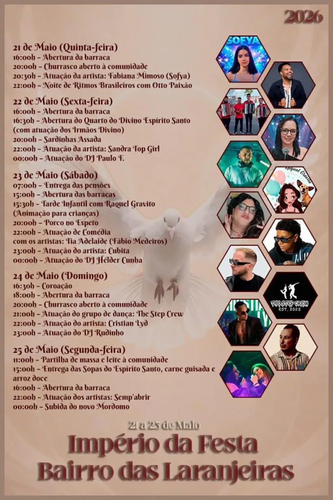 Império da Festa 2026 em Bairro das Laranjeiras
