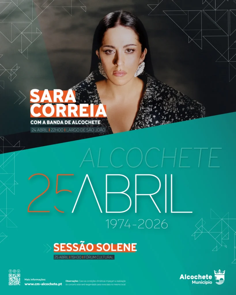 Concertos do 25 de Abril 2026 em Alcochete