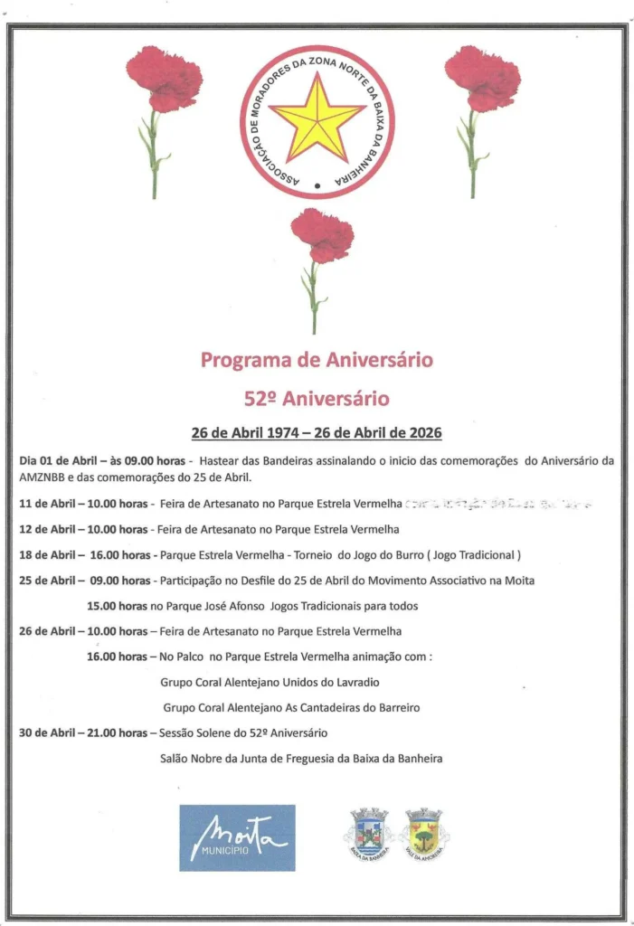 Concertos do 25 de Abril 2026 em Baixa da Banheira