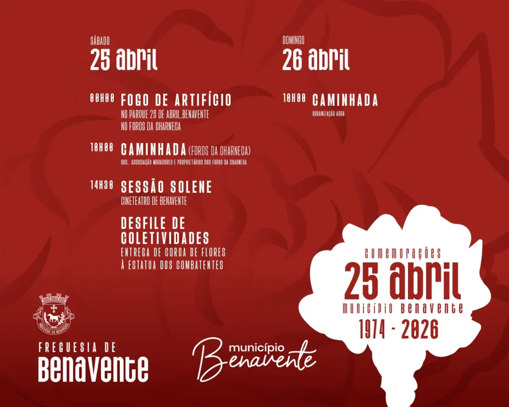 Concertos do 25 de Abril 2026 em Benavente
