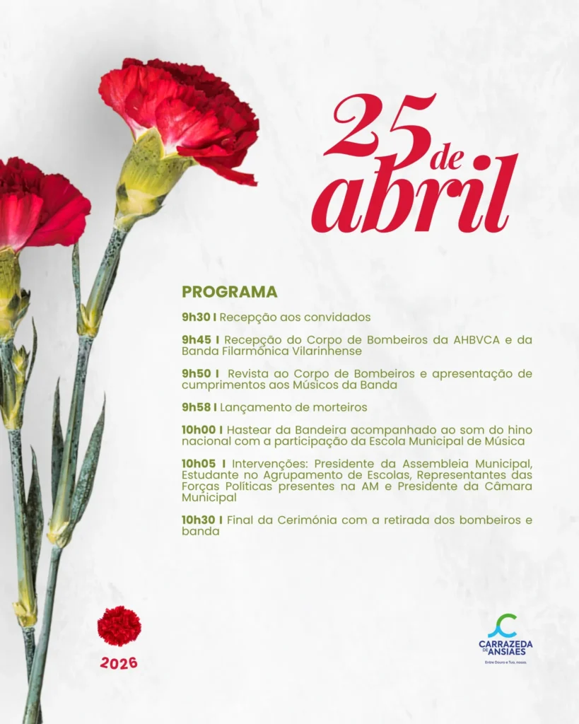 Concertos do 25 de Abril 2026 em Carrazeda de Ansiães