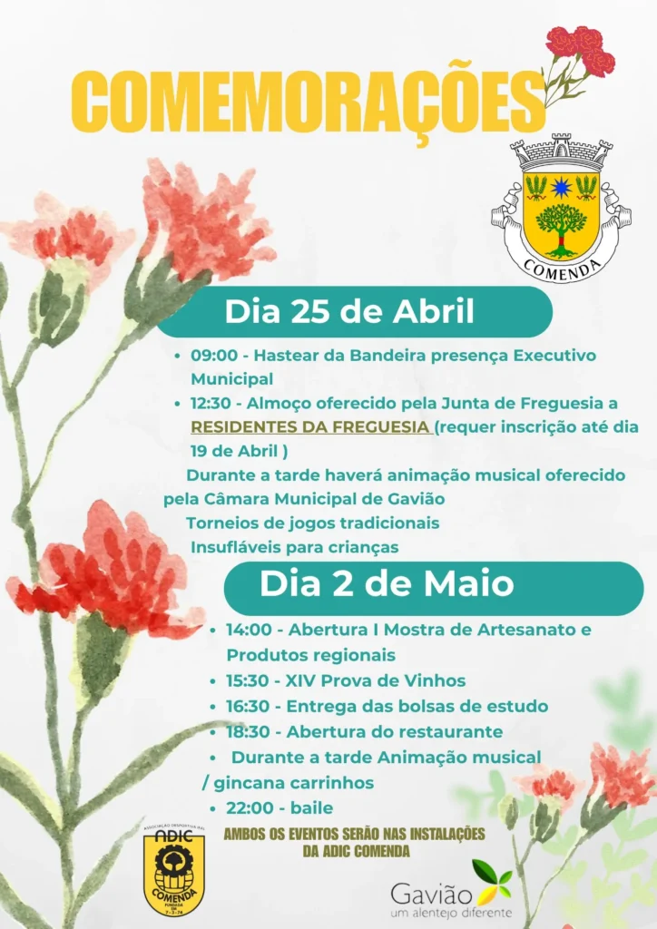 Concertos do 25 de Abril 2026 em Comenda