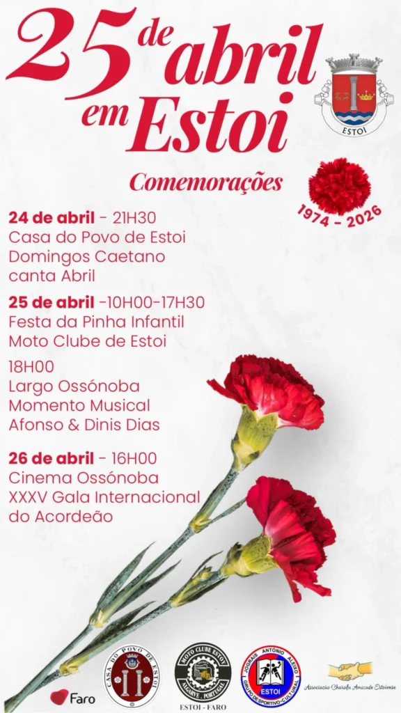 Concertos do 25 de Abril 2026 em Estói