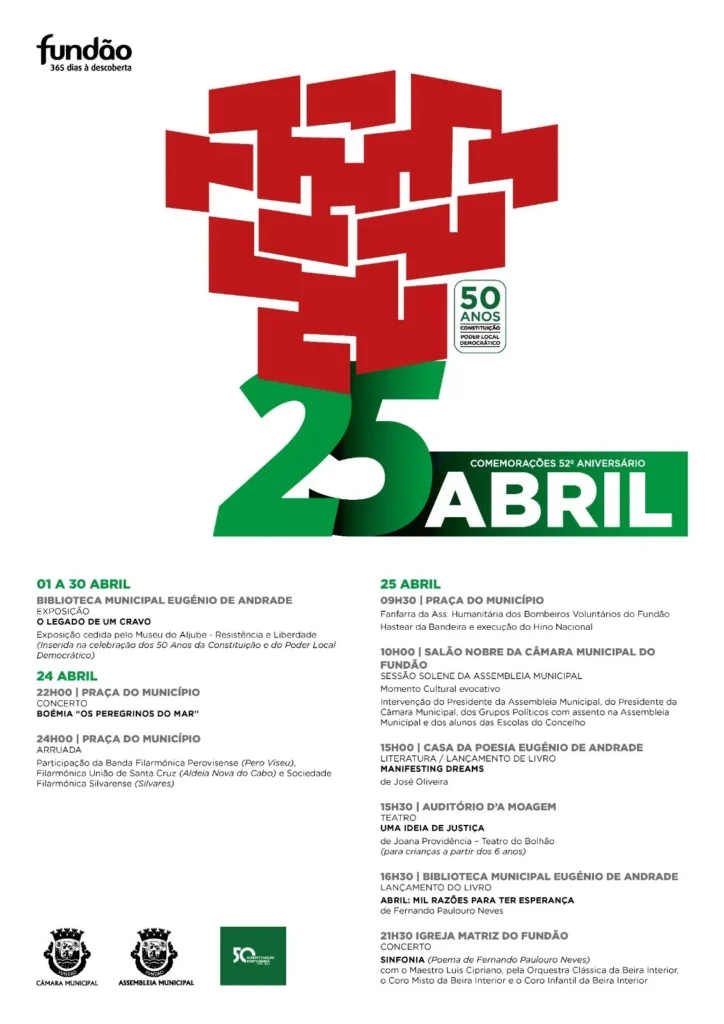 Concertos do 25 de Abril 2026 em Fundão
