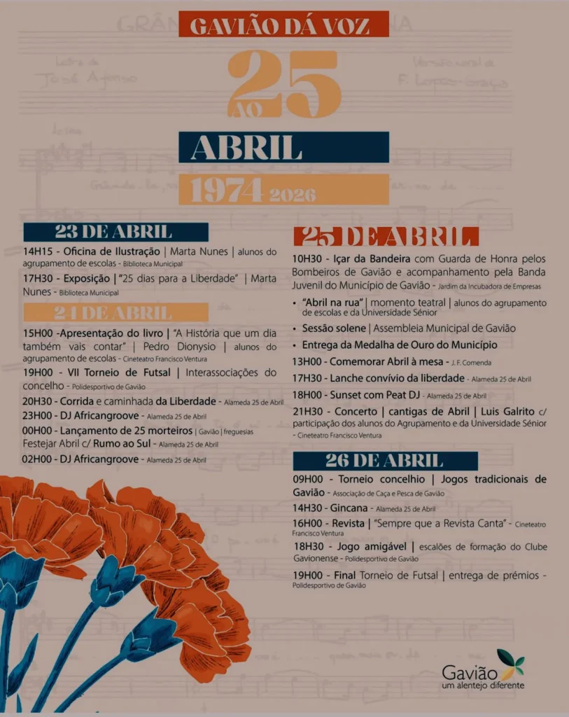 Concertos do 25 de Abril 2026 em Gavião