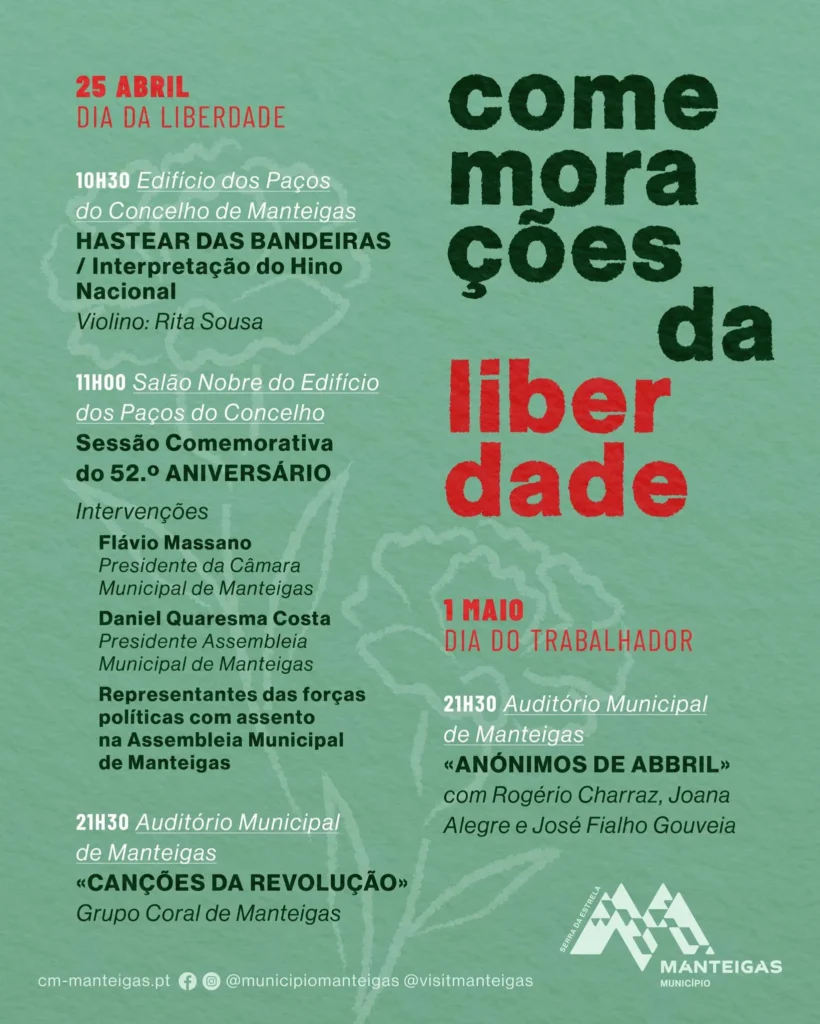Concertos do 25 de Abril 2026 em Manteigas