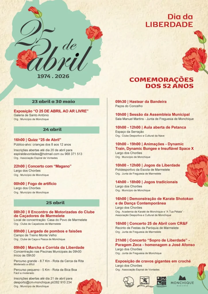 Concertos do 25 de Abril 2026 em Monchique