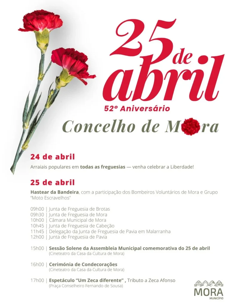 Concertos do 25 de Abril 2026 em Mora