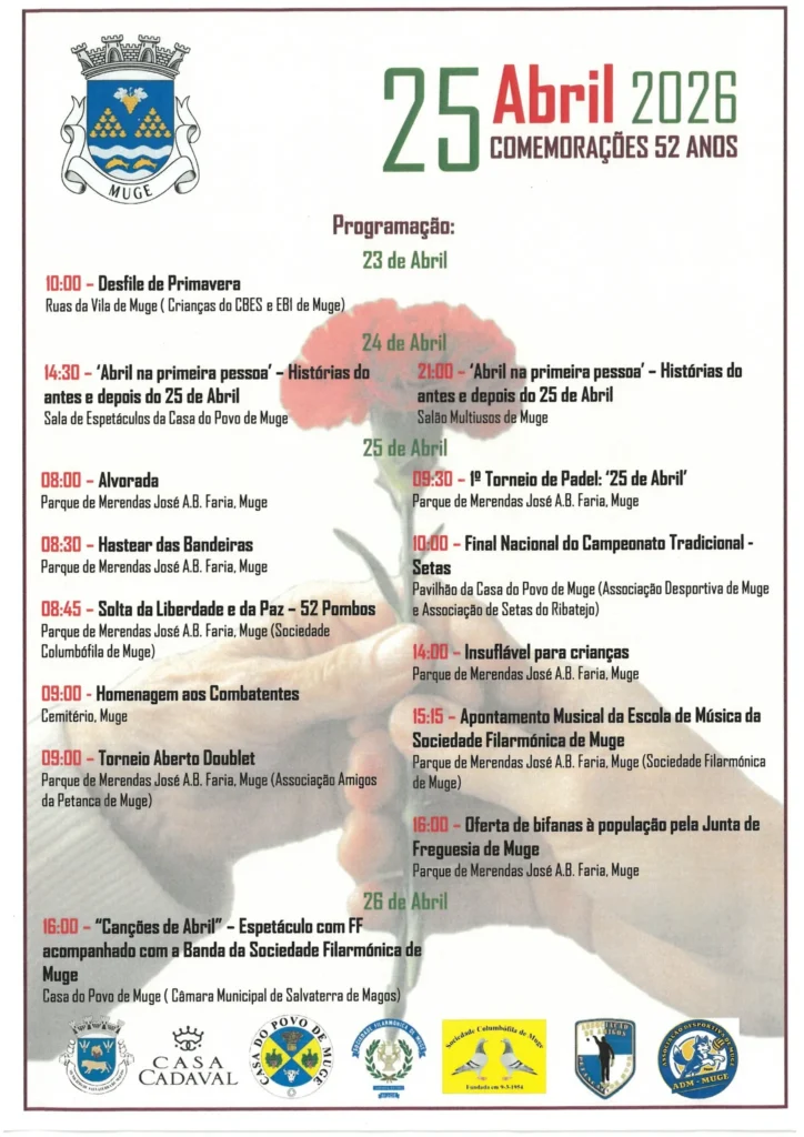 Concertos do 25 de Abril 2026 em Muge