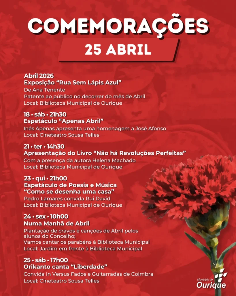 Concertos do 25 de Abril 2026 em Ourique