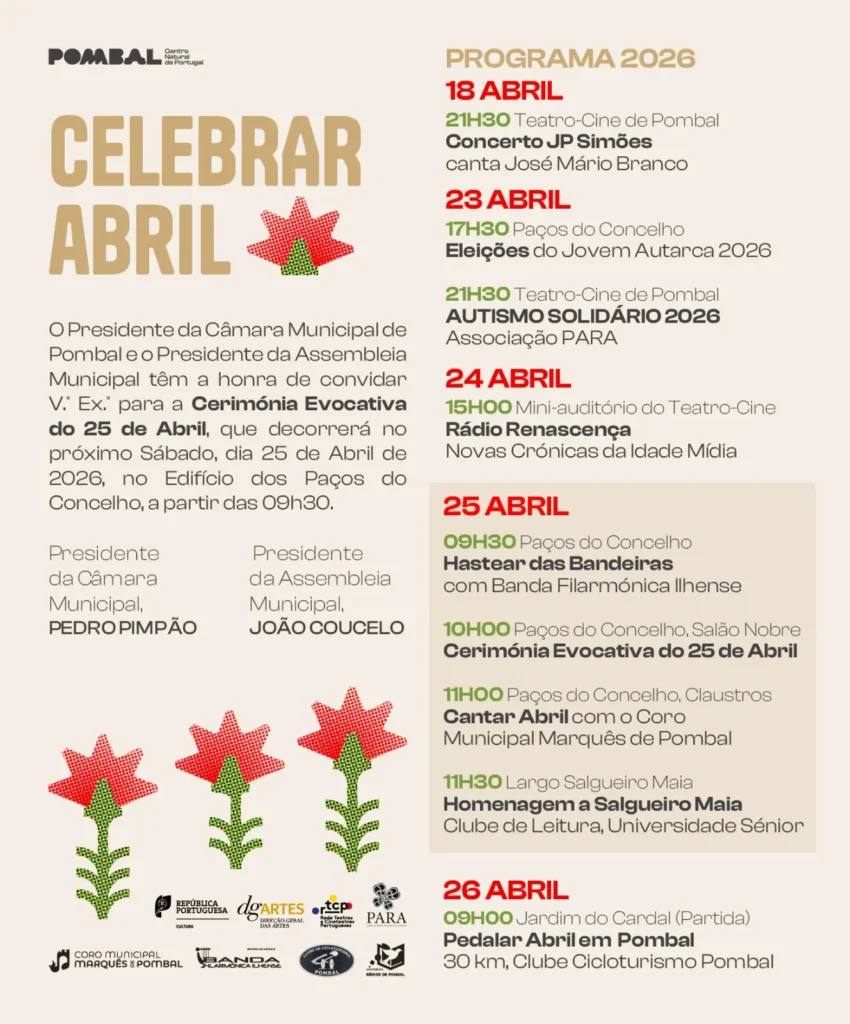 Concertos do 25 de Abril 2026 em Pombal