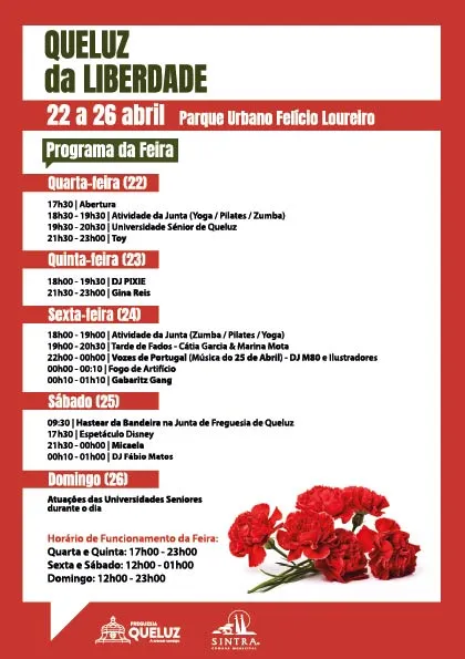 Concertos do 25 de Abril 2026 em Queluz