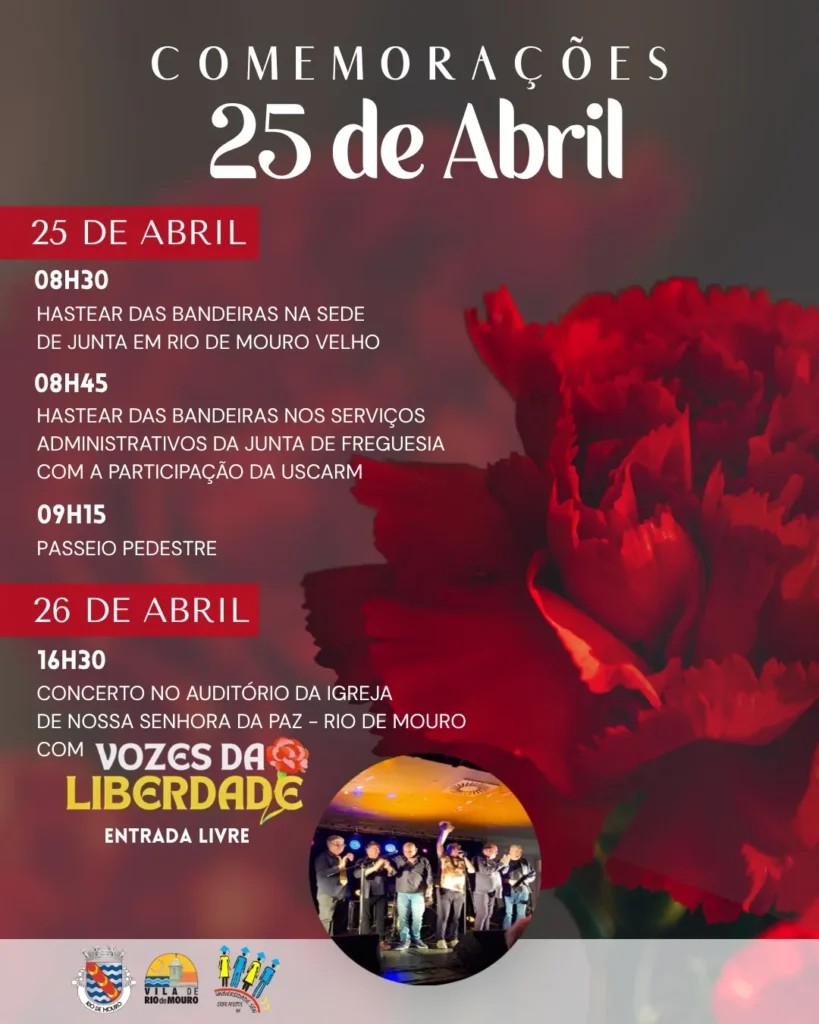 Concertos do 25 de Abril 2026 em Rio de Mouro