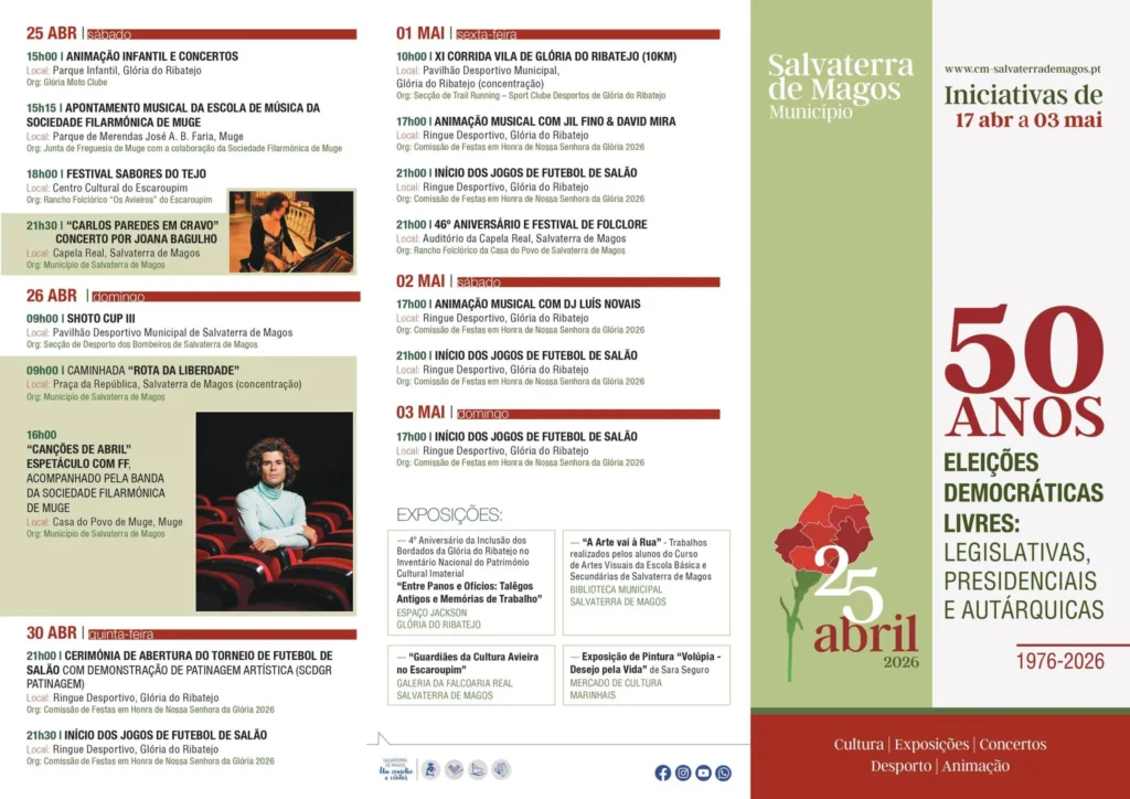 Concertos do 25 de Abril 2026 em Salvaterra de Magos