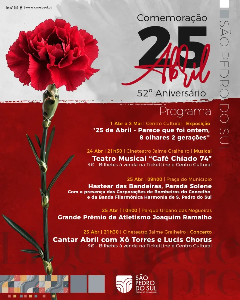 Concertos do 25 de Abril 2026 em São Pedro do Sul