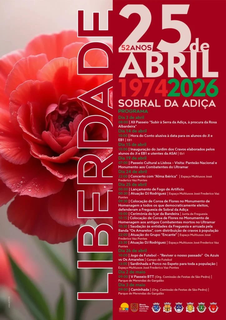 Concertos do 25 de Abril 2026 em Sobral da Adiça