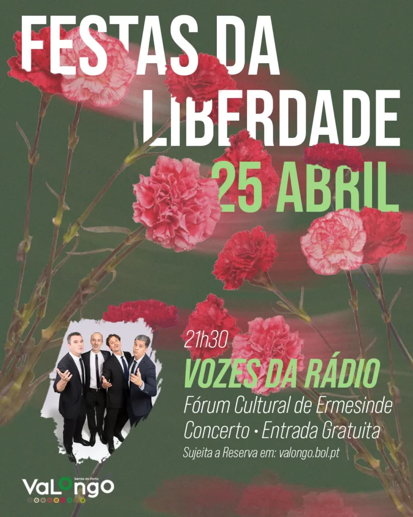 Concertos do 25 de Abril 2026 em Valongo
