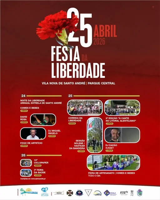 Concertos do 25 de Abril 2026 em Vila Nova de Santo André