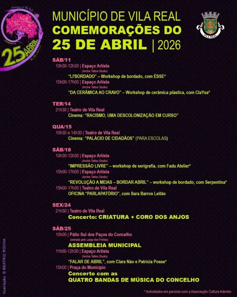 Concertos do 25 de Abril 2026 em Vila Real