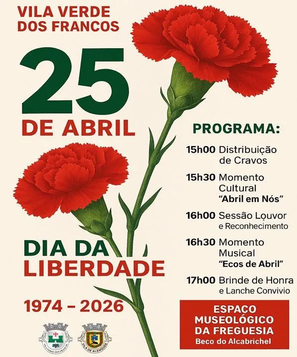 Concertos do 25 de Abril 2026 em Vila Verde dos Francos