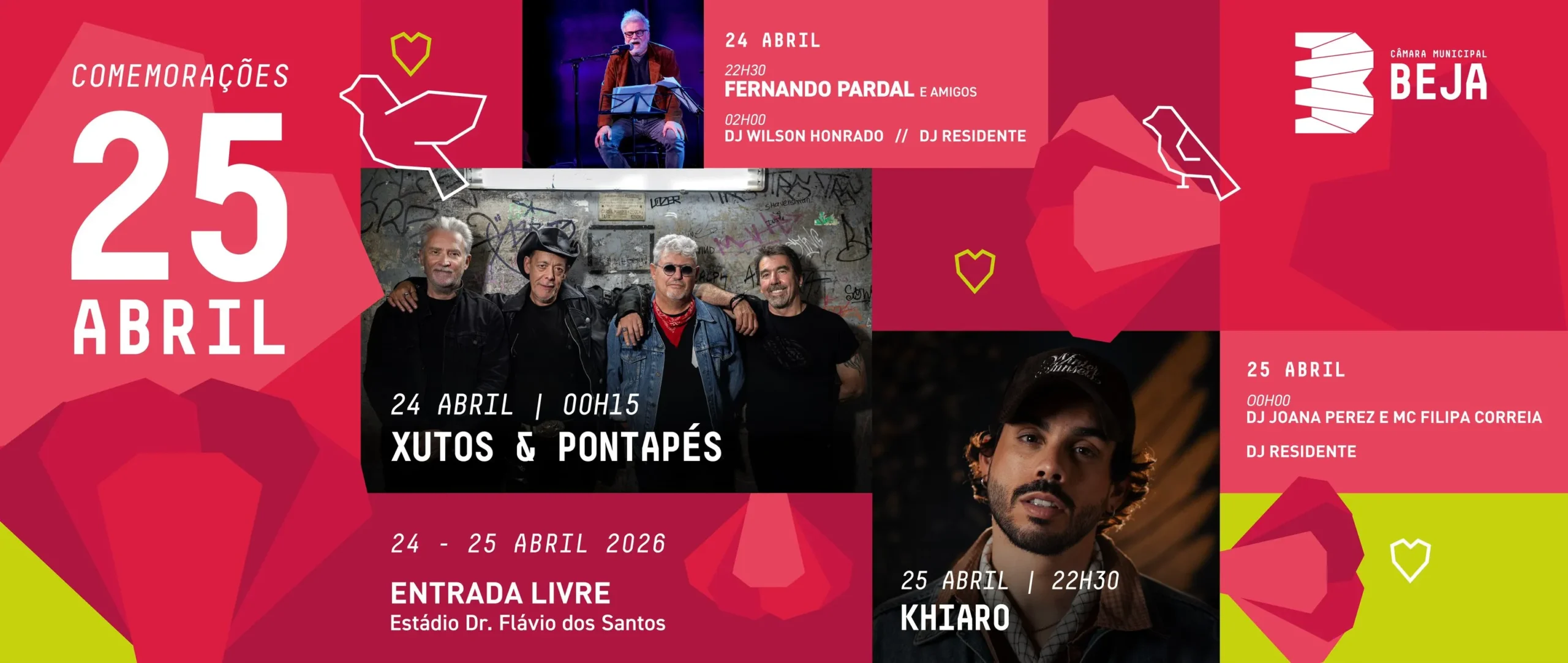 Concertos do 25 de Abril 2026 em Beja - Agenda de Concertos