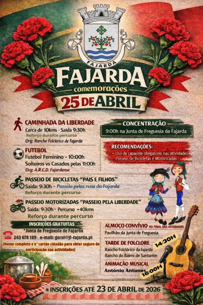 Concertos do 25 de Abril 2026 em Fajarda