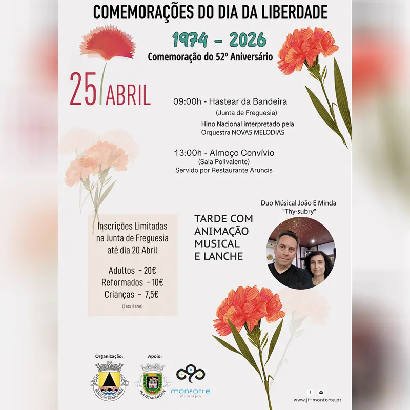 Concertos do 25 de Abril 2026 em Monforte