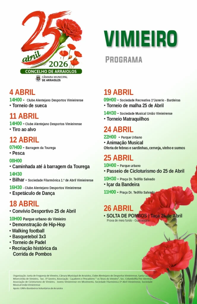 Concertos do 25 de Abril 2026 em Vimieiro