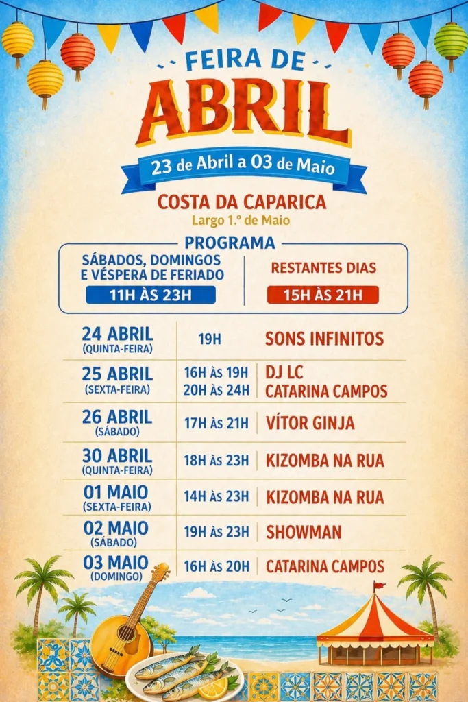 Feira de Abril 2026 em Costa da Caparica
