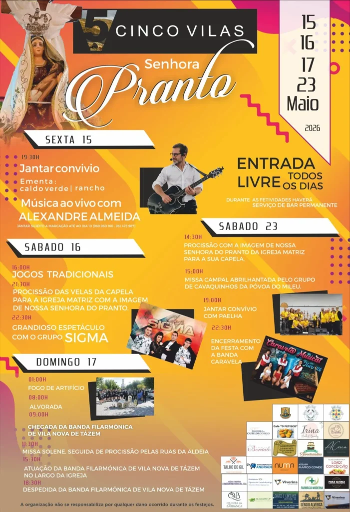 Festas das 5 Vilas (Senhora do Pranto) 2026