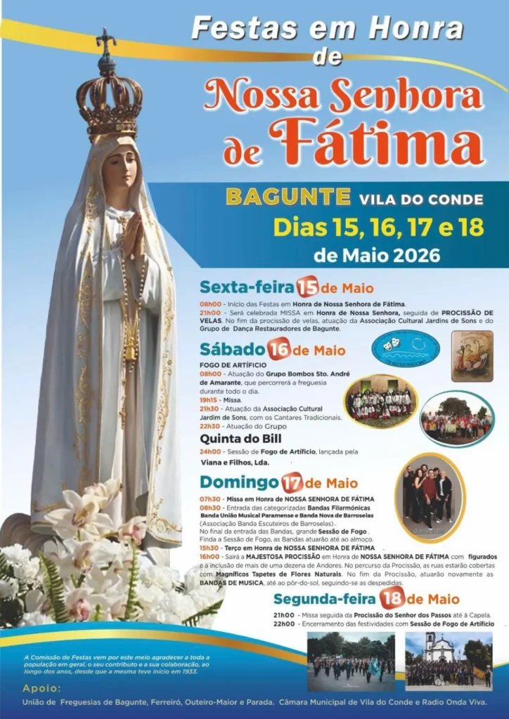 Festas de Bagunte, Vila do Conde (Senhora de Fátima) 2026