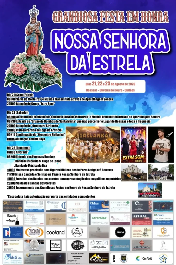 Festas de Boassas, Oliveira do Douro (Senhora da Estrela) 2026